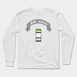 Double A Battery (Aromantic & Agender) Long Sleeve T-Shirt